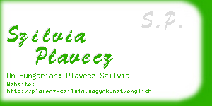 szilvia plavecz business card